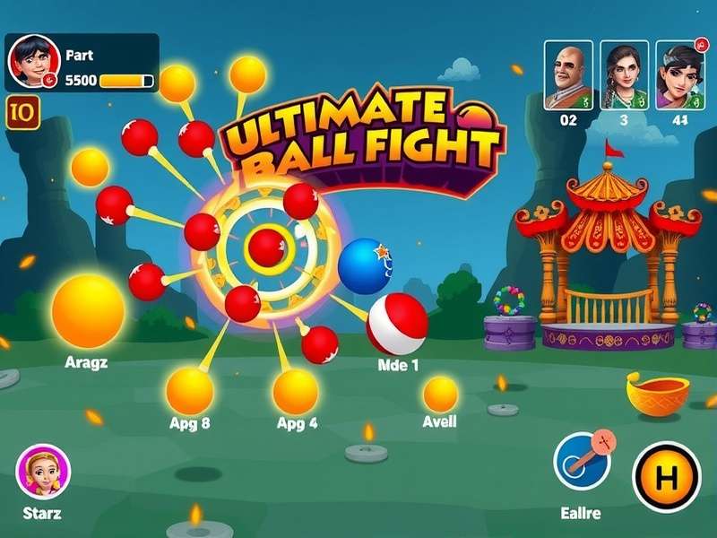 Ultimate Ball Fight gameplay screenshot showing intense ball battle